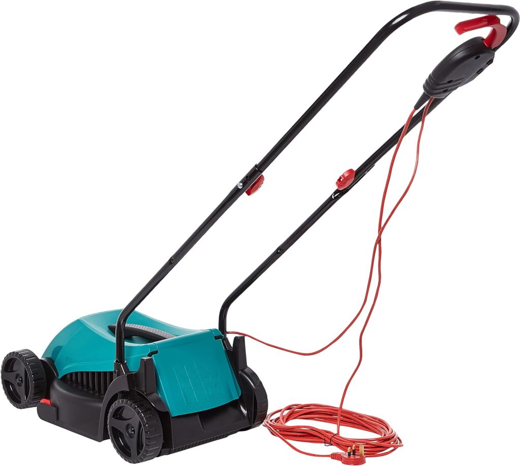 Bosch Home and Garden Rotak 32R Electric Rotary Lawnmower - Ideal for Small and Mid-sized Gardens, 32cm Cutting Width, Grass Comb, Powerful 1200W Motor, 31-Litre Grass Box