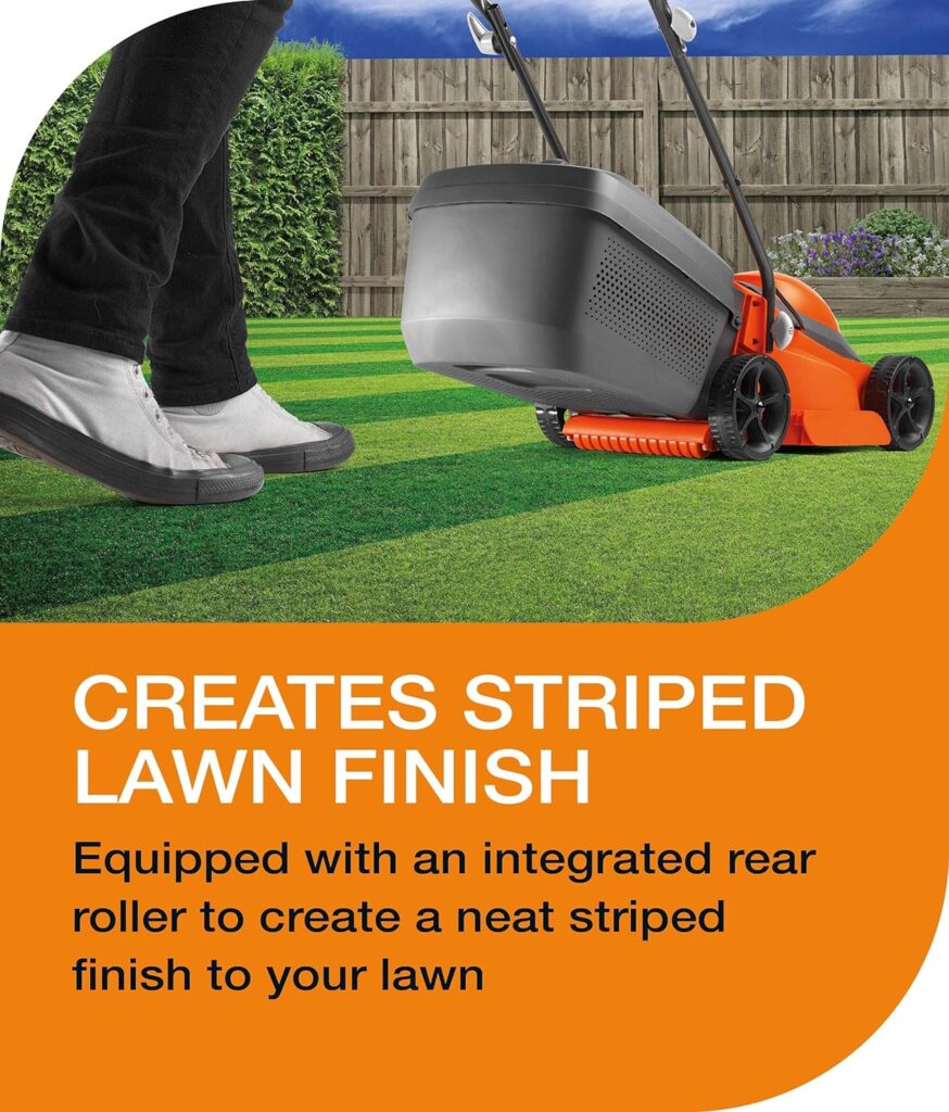 Flymo EasiMow 300R Lawn Mower and MiniTrim Grass Trimmer - 30 cm Cutting Width, 30 Litre Grass Box, Close Edge Cutting, Rear Roller, Comfortable to Manoeuvre, Lightweight