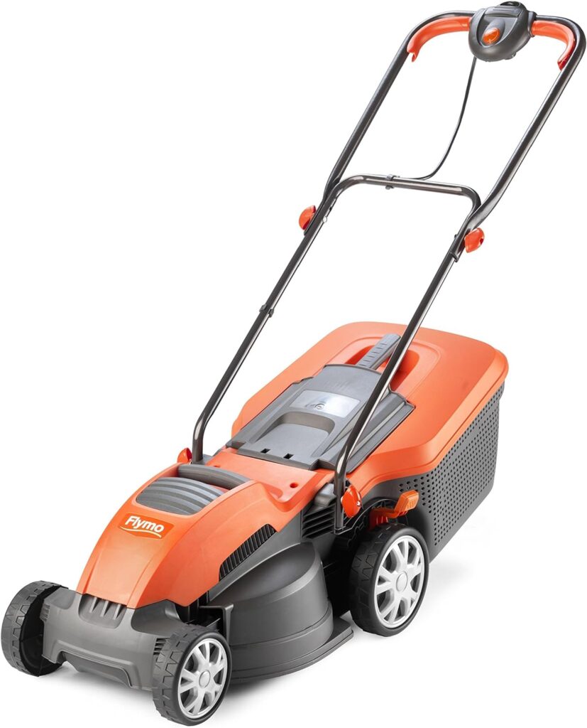 Flymo Speedi-Mo 360C Electric Wheeled Lawn Mower, 1500 W, Cutting Width 36 cm, Orange/black