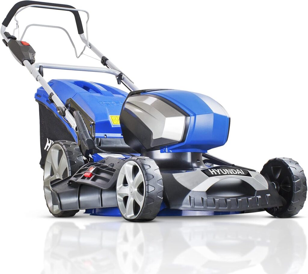 Hyundai 18/45cm Cordless 80v Lithium-Ion Battery Self Propelled Lawnmower with Battery and Charger, 6 Cutting Heights, 65l Grass Collector, Foldable Handles, 3 Year Warranty