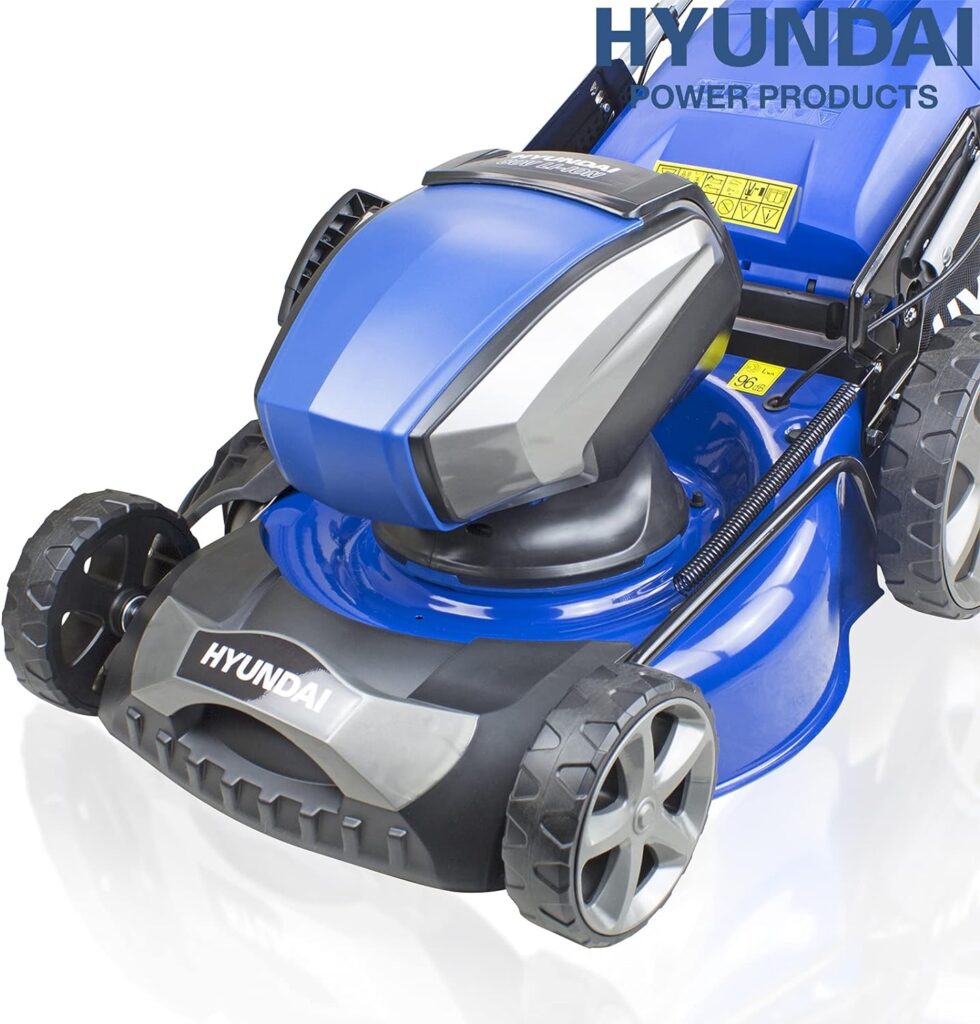 Hyundai 18/45cm Cordless 80v Lithium-Ion Battery Self Propelled Lawnmower with Battery and Charger, 6 Cutting Heights, 65l Grass Collector, Foldable Handles, 3 Year Warranty