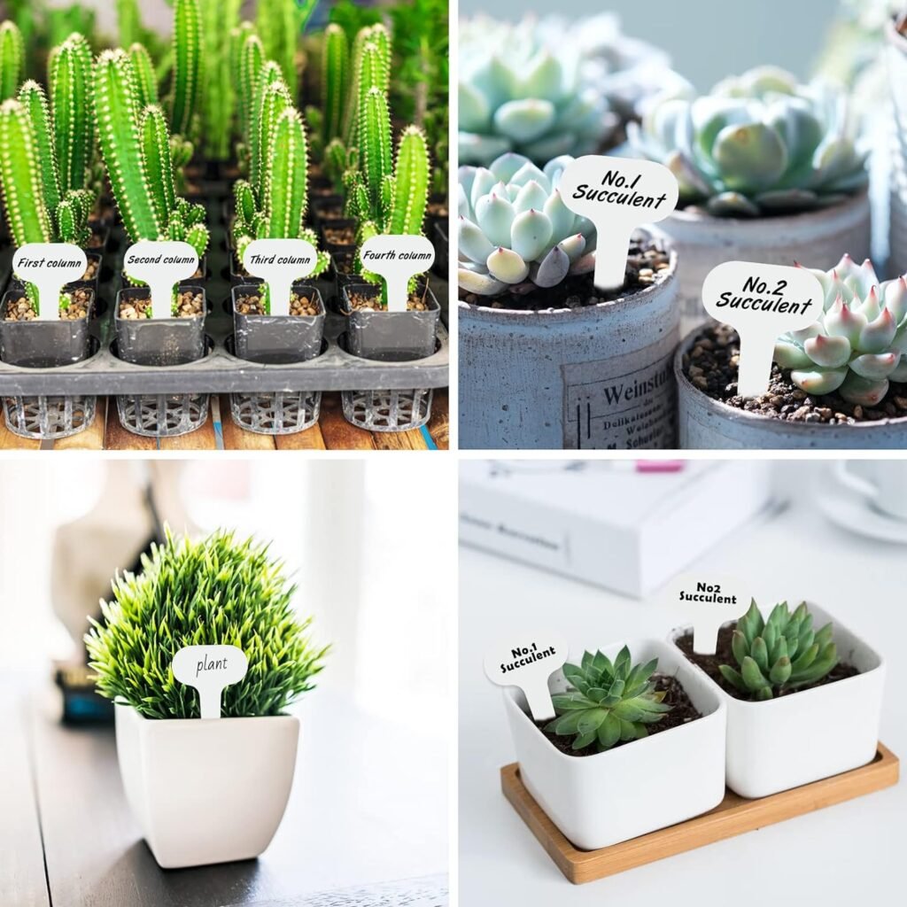 KINGLAKE 100Pcs Plant Labels White Garden Labels Tags Plastic Plant Markers for Herb Seedling Vegetables
