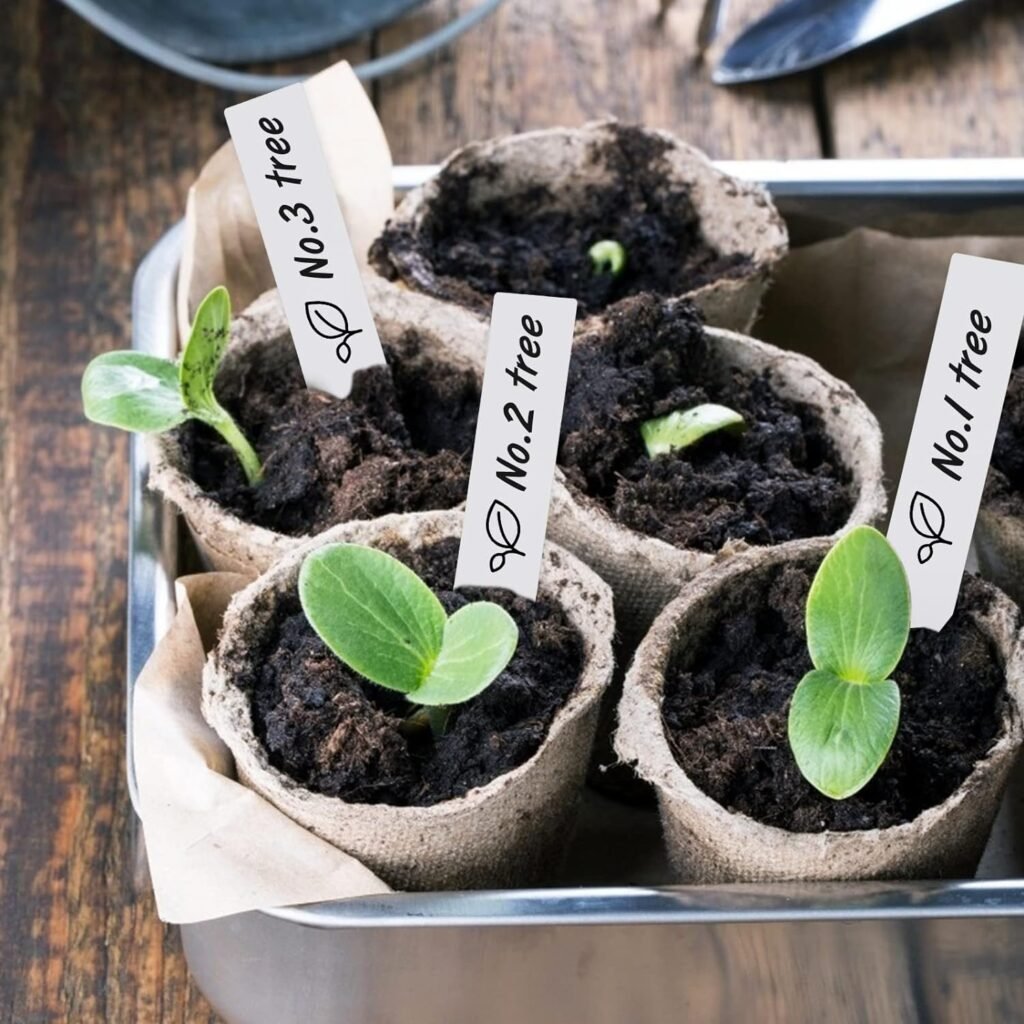 KINGLAKE 100Pcs Plant Labels White Garden Labels Tags Plastic Plant Markers for Herb Seedling Vegetables