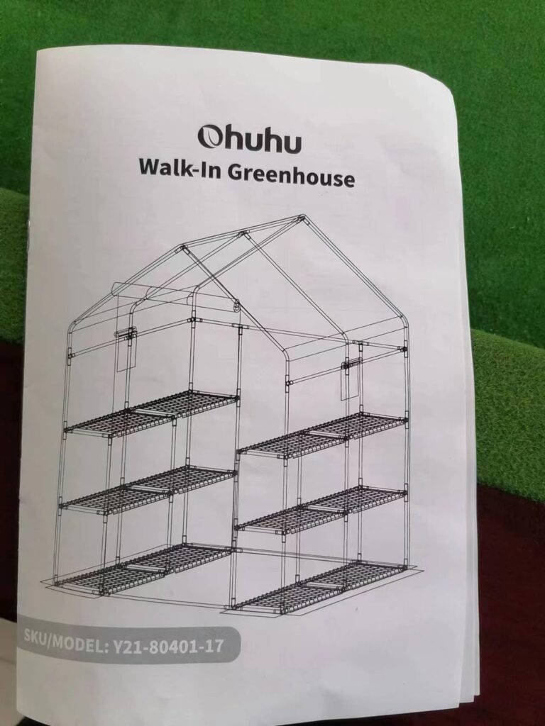 Ohuhu Plastic Greenhouse with Improved Transparent PVC Cover, Portable Walk in Plant Green House, 3 Tiers 12 Shelves Stands Small Greenhouses Backyard Green Houses for Outside Heavy Duty