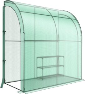 TANGZON Walk-In Lean to Wall Greenhouse