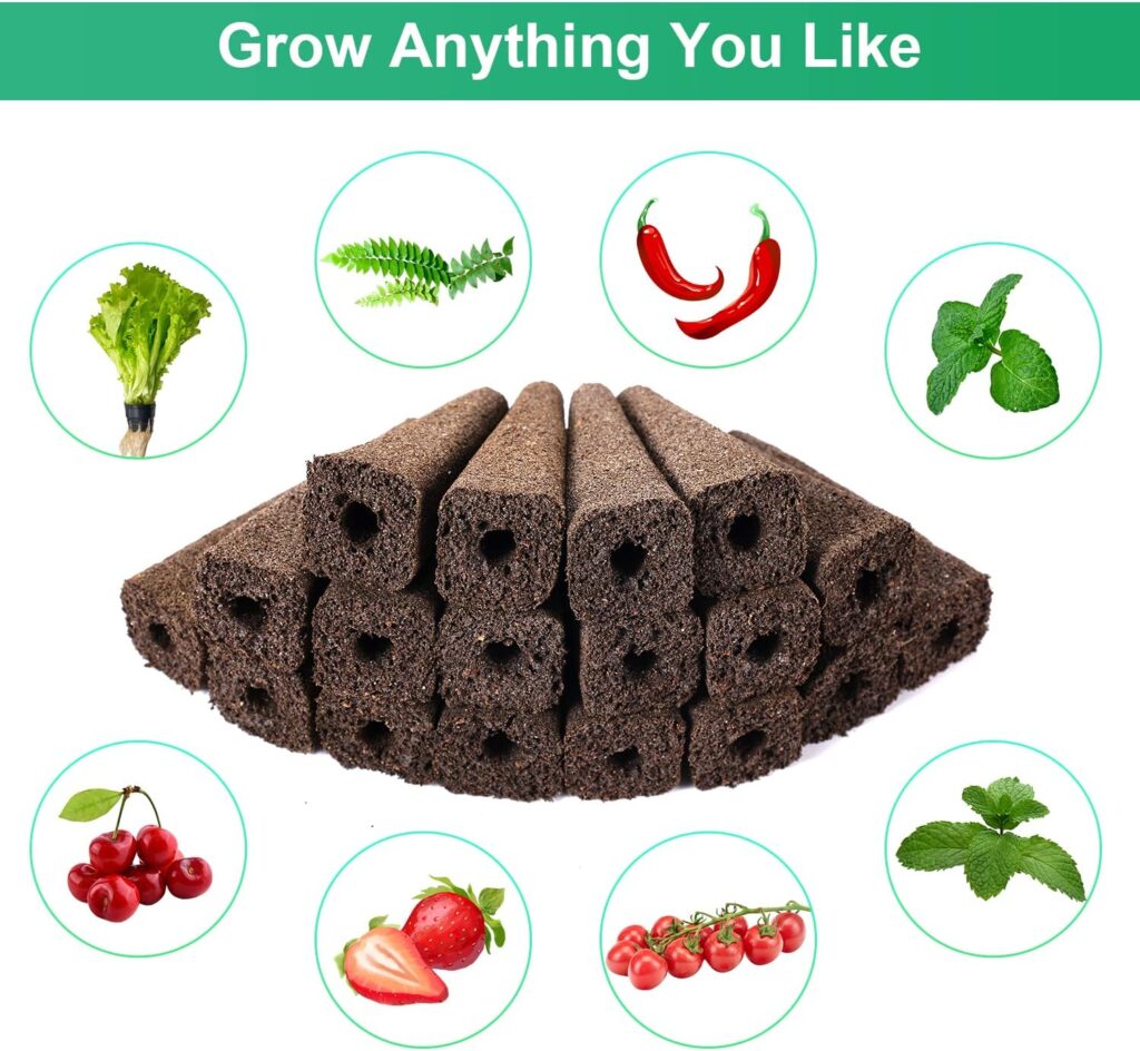 122pcs Seed Pod Kit, Hydroponics Garden Accessories for Hydroponics Growing System, Grow Anything Kit with 30 Grow Sponges, 30 Grow Baskets, 30 Grow Domes, 2 100ml Plant Food