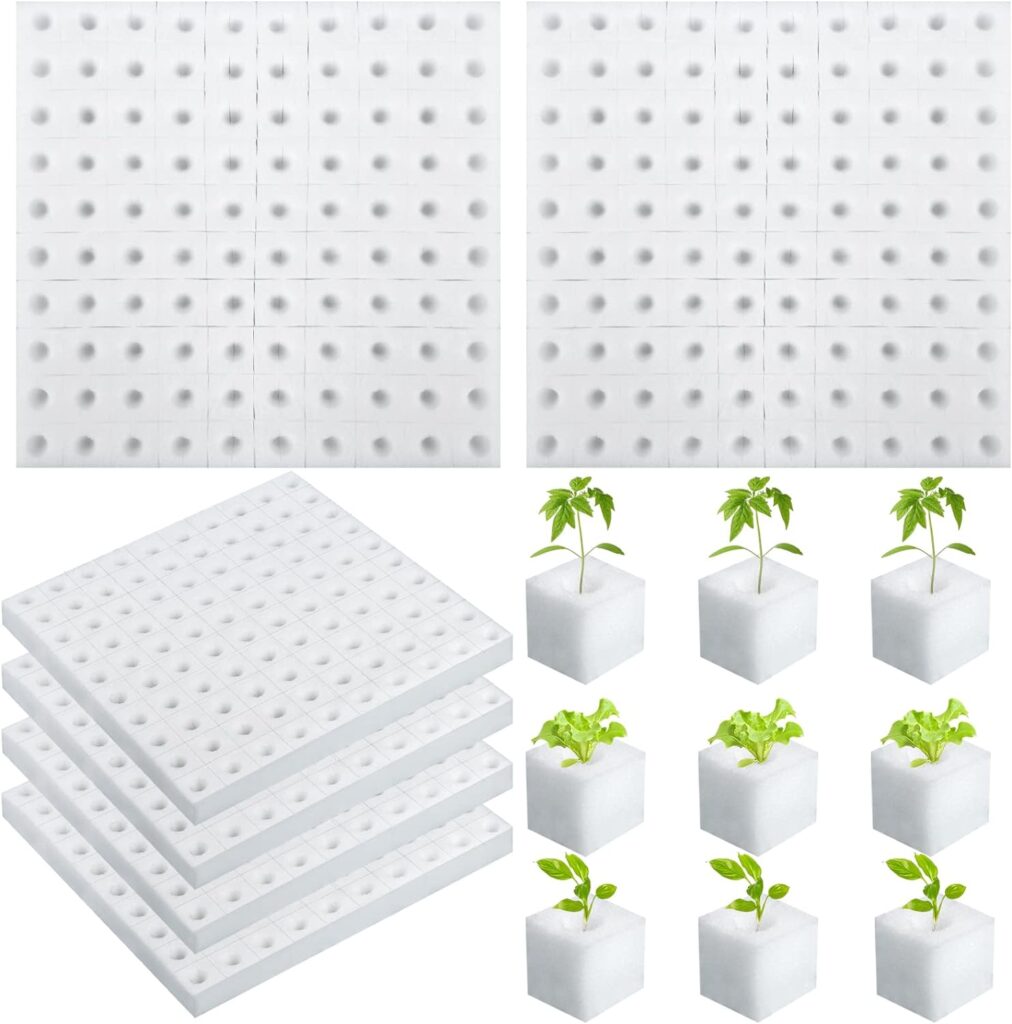 600 Pack Hydroponic Sponge Planting Tool Square Seedling Sponges Greenhouse Hydroponic Sponge Hydroponic Vegetable Planting Sponge for Small Bud Growth