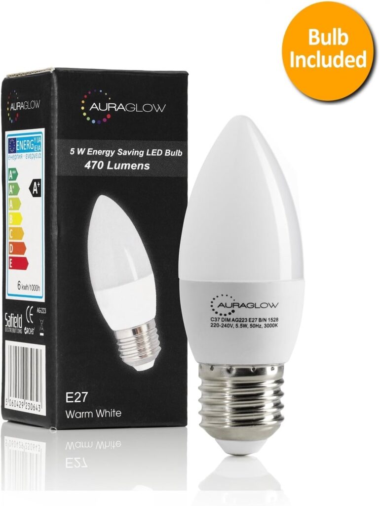 Auraglow IP44 Stainless Steel Outdoor Garden Path Post Light - 5w Warm White LED Light Bulb Included [Energy Class A+]