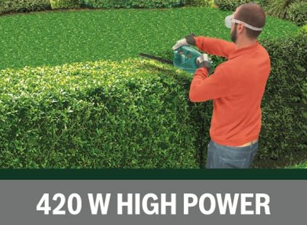 Bosch Electric Hedge Cutter EasyHedgeCut 45 (420 W, Blade Length 45 cm, Weight: 2.6 kg, in Carton Packaging), Classic Green