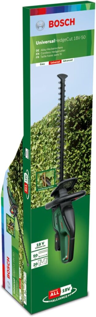 Bosch Home and Garden Cordless Hedge Trimmer AHS 50-20 LI (1 Battery, 18V System) - Easily Shape Your Garden with Cordless Freedom - Stroke Length 20mm