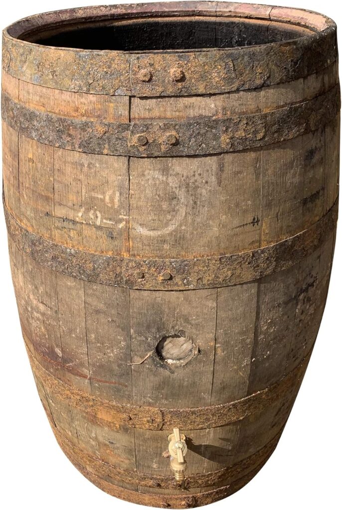 Cheeky Chicks Ltd Rustic Oak Traditional Wooden Whisky Barrel with Removable Top Water Butt 200ltrs