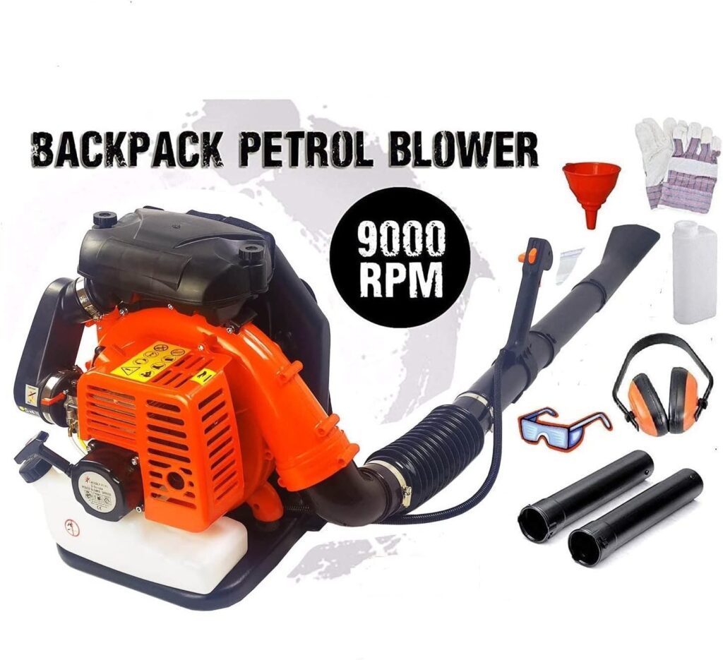 Dealourus 65cc Petrol Backpack Leaf Blower, Extremely Powerful - 210MPH Lightweight With New and Improved Padded Support Straps For Maximum Comfortability