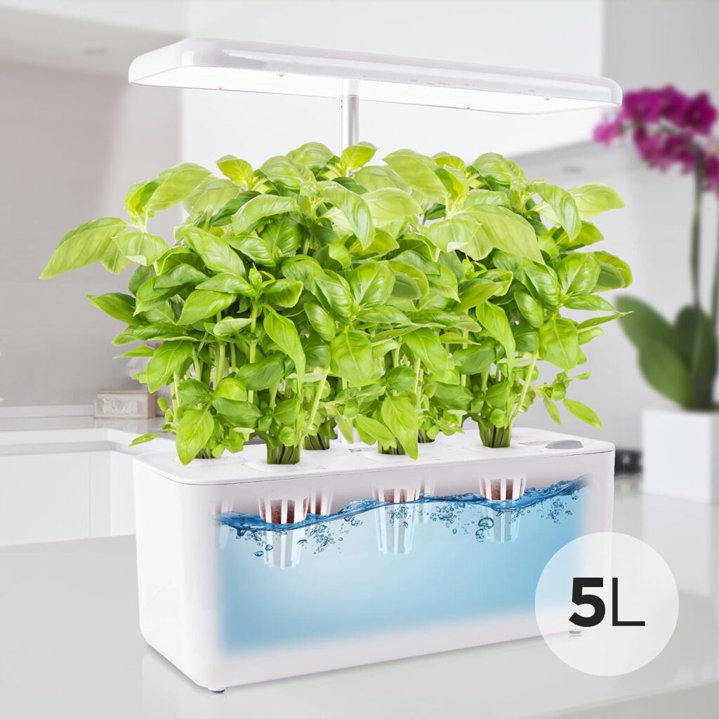 Duronic Hydroponic Growing System GHS37 | Indoor Garden Box with Grow Lamp for 7 Plants or Herbs |70x LED Spectrum Bulbs: White, Red Blue| 3 Light/Growth Modes | Smart Germination Kit | 25W