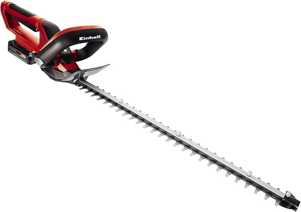 Einhell Power X-Change 18V Cordless Hedge Trimmer With Battery and Charger - 55cm (22 Inch) Cutting Length, Laser-Cut Diamond-Ground Steel Blades - GE-CH 1855/1 Li Hedge Cutter Kit