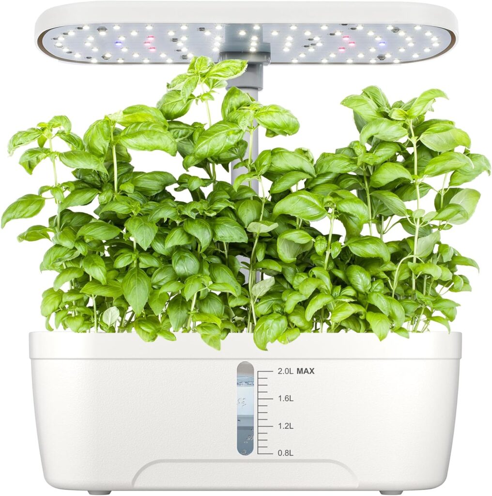 GOLUMUP Hydroponics Growing System 6 Pods Hydro Indoor Herb Garden with LED Light, Plants Germination Kit with Auto Timer, Indoor Gardening System Gardening Gifts for Women