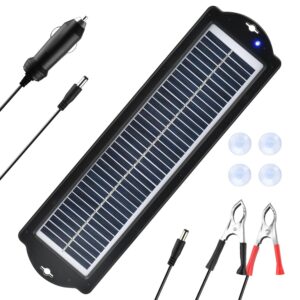 HISUNAGE 3W 12V Solar Car Battery Charger