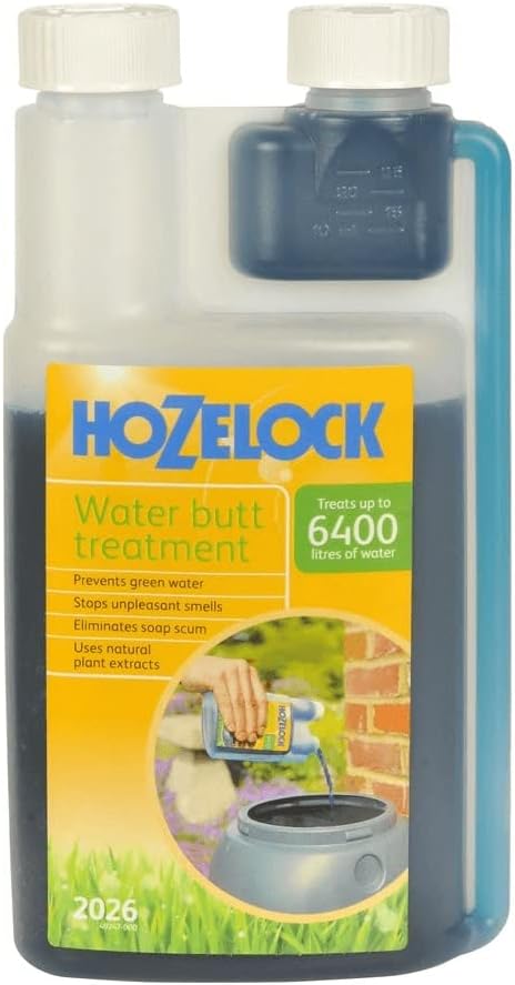 HOZELOCK - Waterbutt Treatment : Ideal for Water Butt, Non-toxic, Prevents Unpleasant Odours and Scum, Keeps Water Free From Slime and Algae [2026P8000]