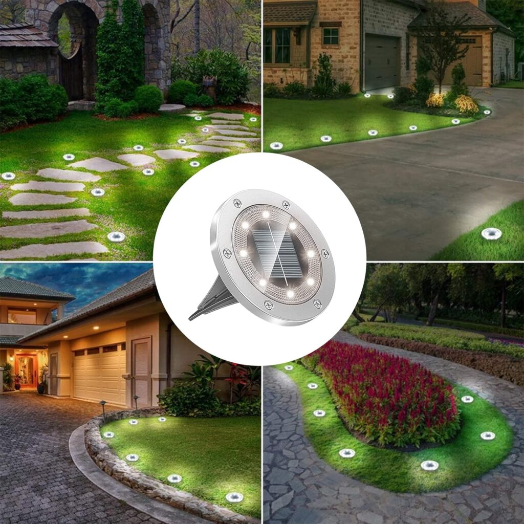 Humbgo Solar Lights Outdoor Garden - 6 Pieces Solar Garden Lights Powered with LED Lights Waterproof Solar Ornament Lights for Garden Lawn Pathway,Landscape (Warm White) [Energy Class A++]