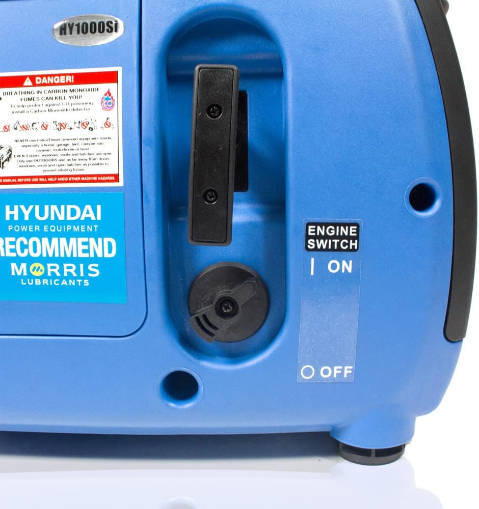 Hyundai 1000w 50cc Quiet Petrol Inverter Generator, Compact, Lightweight, Portable, Ideal For Camping, Caravan, Motorhome, Easy To Use, 3 Year Warranty