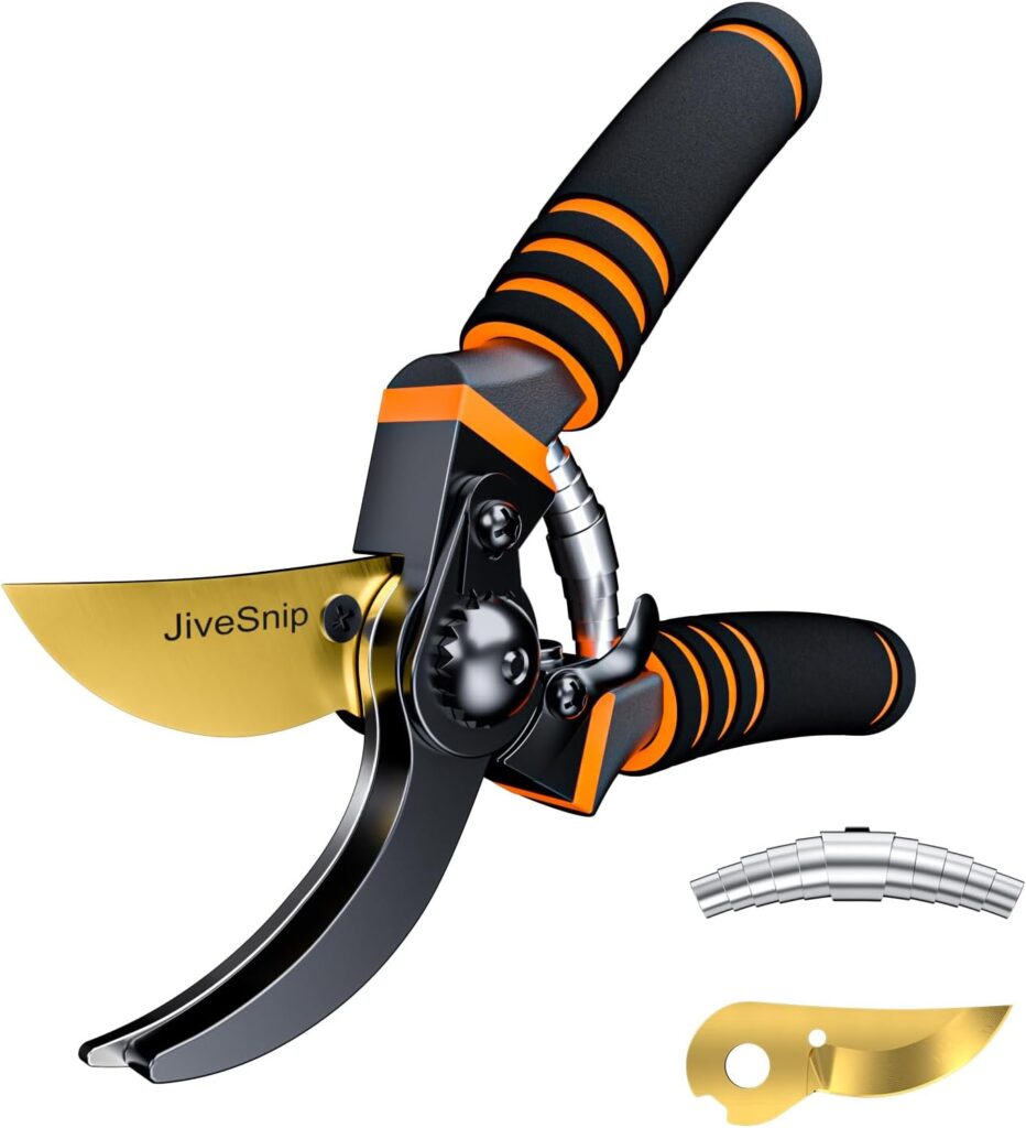 JiveSnip Premium Titanium Garden Secateurs - Professional Bypass Pruning Shears for Plants, Hedges, and Flowers