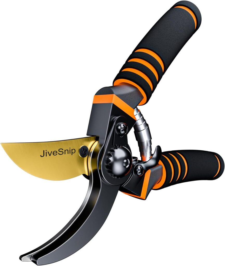 JiveSnip Premium Titanium Garden Secateurs - Professional Bypass Pruning Shears for Plants, Hedges, and Flowers