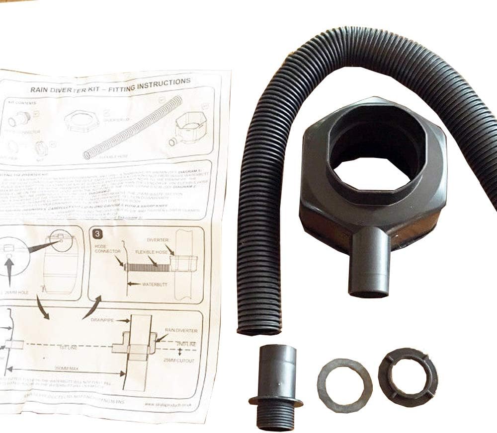 Karrma Ltd Water Butt Diverter Kit | Water Butt Filler Kit fits both Round and Square Downpipes | Connects downpipe to water butt | Saves water and the environment