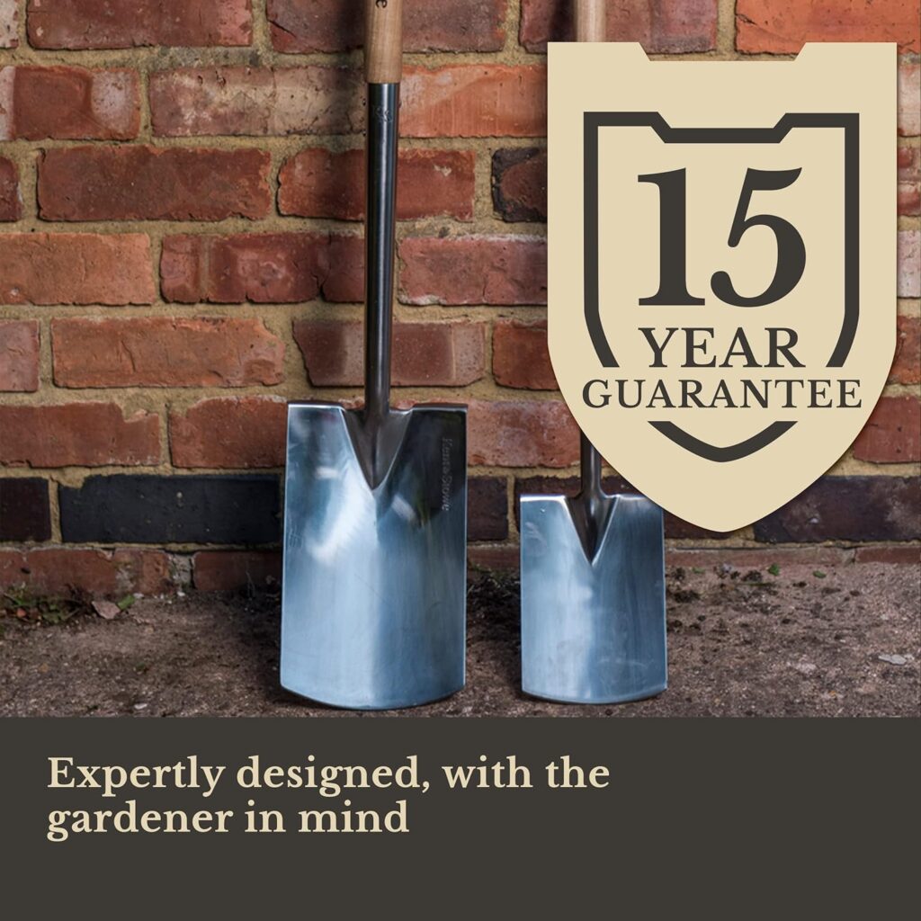 Kent Stowe Garden Life Stainless Steel Digging Spade, Light and Compact Traditionally-Styled Garden Spade, All Year Round Garden Tools Made from Stainless Steel and Ash Wood