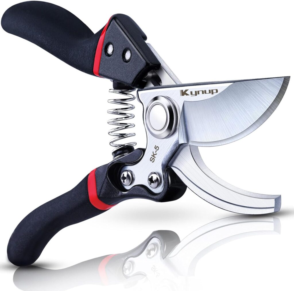 Kynup Secateurs Pruning Scissors, Gardening Pruning Shears, Garden Scissors, Hedge Garden Shears, Clippers for Plants, Gardening, Trimming, Garden Tool(Black)