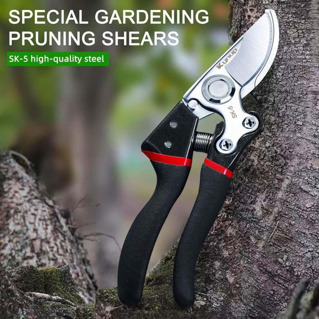 Kynup Secateurs Pruning Scissors, Gardening Pruning Shears, Garden Scissors, Hedge Garden Shears, Clippers for Plants, Gardening, Trimming, Garden Tool(Black)