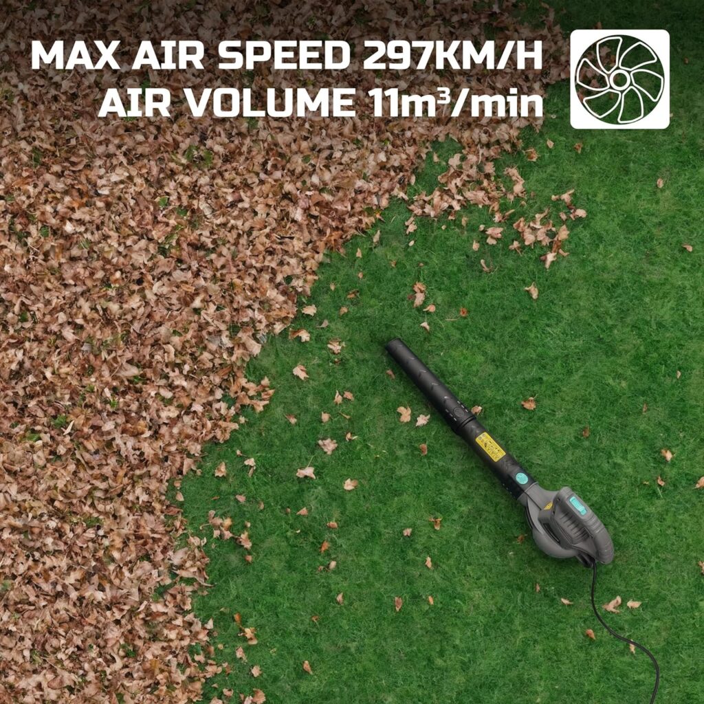 Leaf Blower Set by Bluemars - Powerful 3000W, 8m Corded Garden Blower with Garden Leaf Grabbers Heavy Duty Garden Waste Bags with Handles (262L)