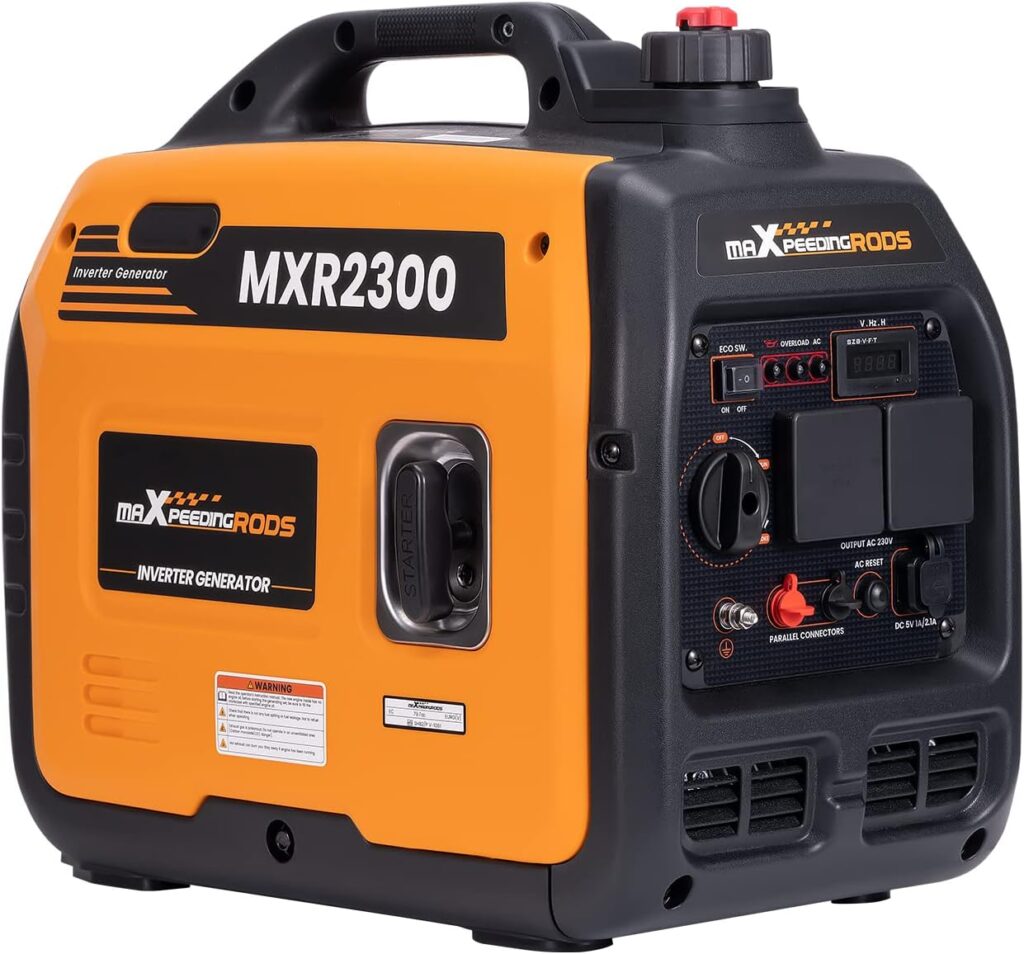 maXpeedingrods 3300W Portable Inverter Generator Petrol Silent Pure Sine Wave Generator for Camping, RV Travel, Home, or Jobsites