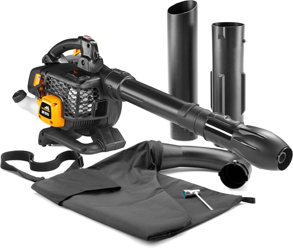 McCulloch GBV 322 VX petrol leaf blower/garden vacuum: Leaf blower/garden vacuum with 800 W engine, 45 l suction power, 370 km/h (art. no. 00096-78.653.01)