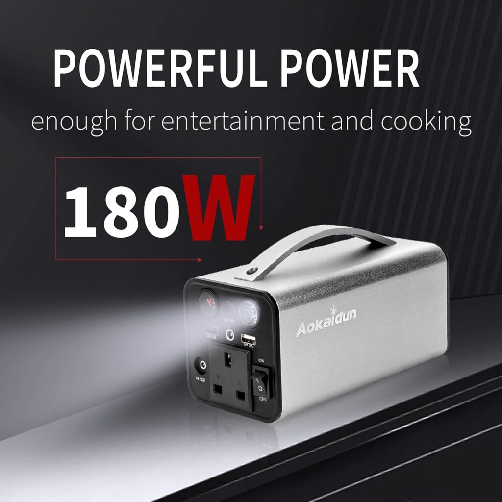 Panana Aokaidun Portable Power Station 166Wh/45000mAh Lithium Battery Solar Electronic Generator 180W AC for Camping, Outdoor Adventure Explorer, Travel, Emergency Power Backup