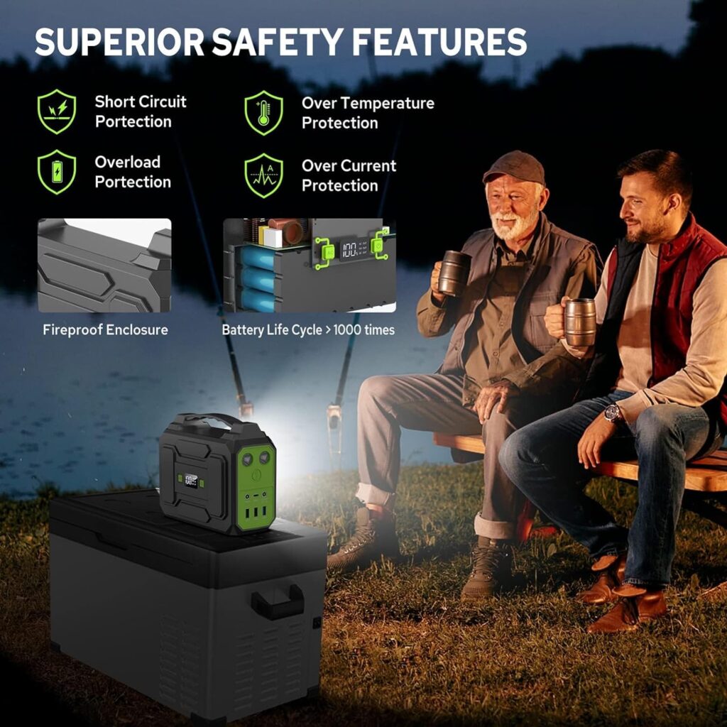 Portable Power Station 100W 27000mAh/99Wh Solar Generator with 230V UK AC Outlet/QC 3.0 18W USB/Type-C Power Pack for Camping Outdoor Travel Fishing Home Emergency Backup Battery