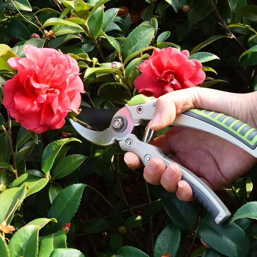 Shark-TUFF® Heavy Duty Garden Secateurs Garden Scissors Pruning Shears Aluminium | Teflon Coated High Carbon Steel SK5 Blade with Safety Lock | Hand Secateurs Pruning Scissors