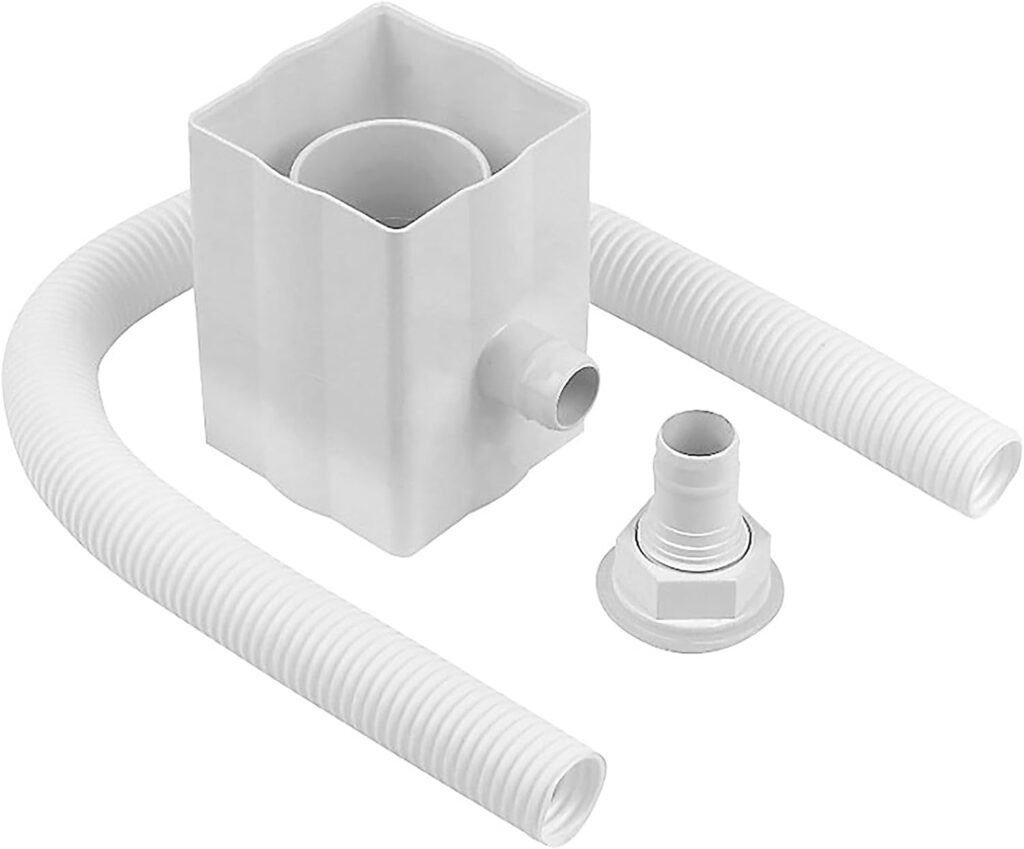 SPARES2GO Rainwater Diverter 65mm Square 68mm Round Downpipe Water Butt Kit (White)