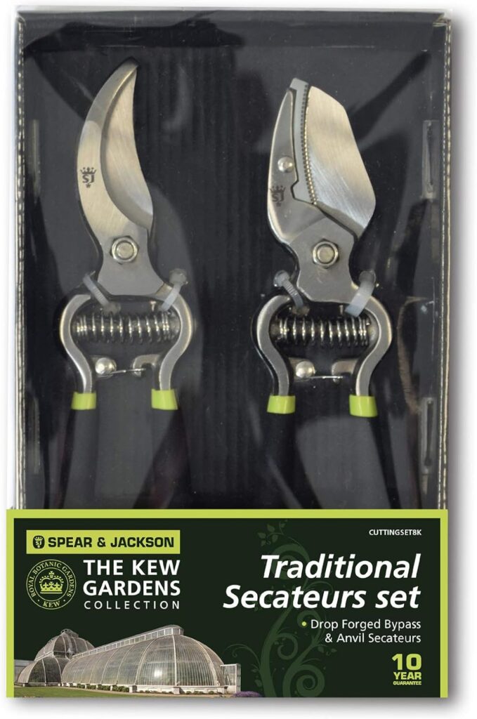 Spear Jackson CUTTINGSET8K Kew Gardens Collection Secateurs Set, Multi-Colour