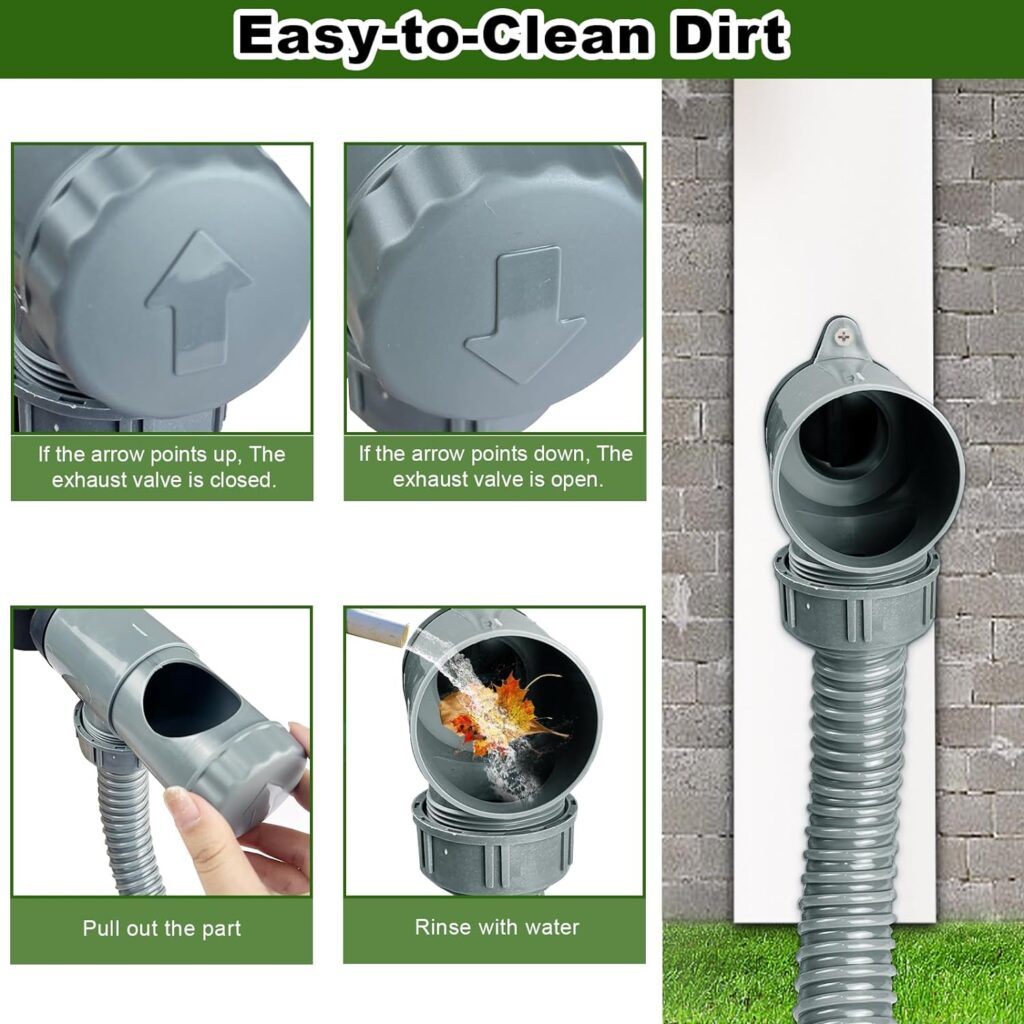 Water Butt Filler Kit for Downpipes, Rainwater Collector, Rain Barrel Diverter Kit, Connects Downpipe to Water Butt, Water Collection System Catch Rain Water for Outdoor