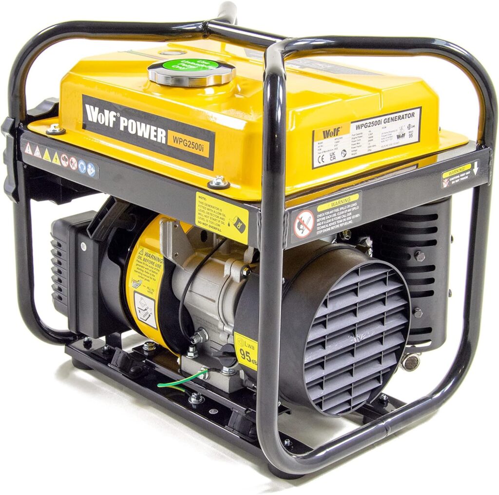 Wolf 2000w Petrol Inverter Generator WPG2500i 2.5KVA 3.5HP 4-Stroke 2 x 230V 13amp Sockets - 2 Years Warranty