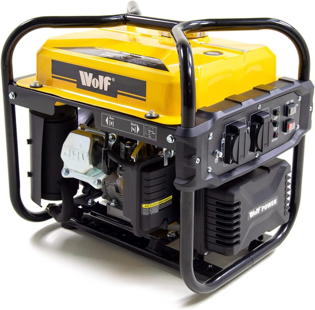 Wolf 2000w Petrol Inverter Generator WPG2500i 2.5KVA 3.5HP 4-Stroke 2 x 230V 13amp Sockets - 2 Years Warranty